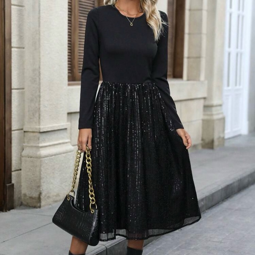 Black Sequin Dress